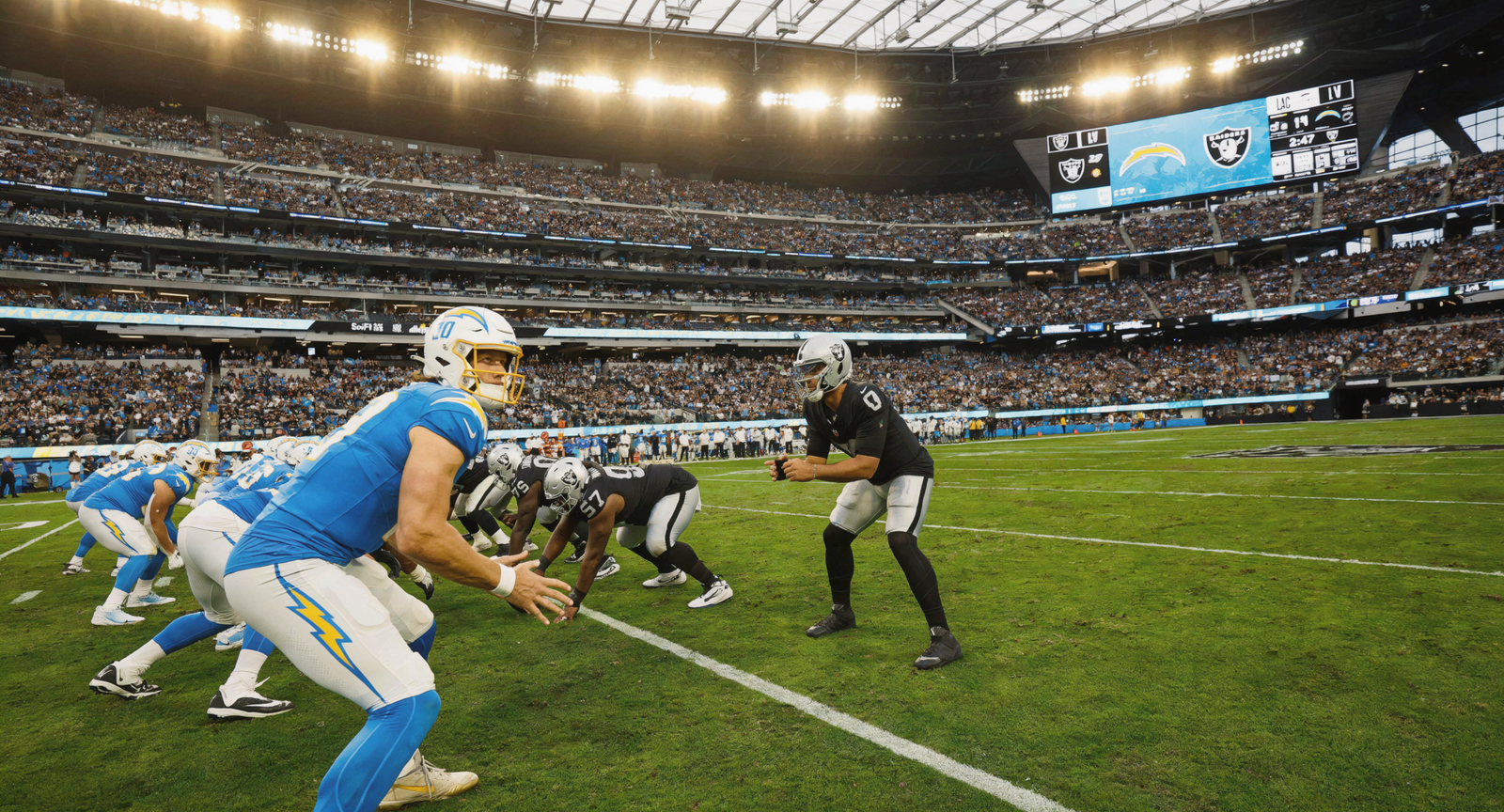 los angeles chargers vs las vegas raiders match player stats
