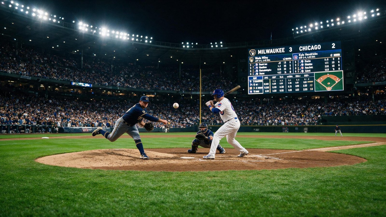 chicago cubs vs milwaukee brewers match player stats