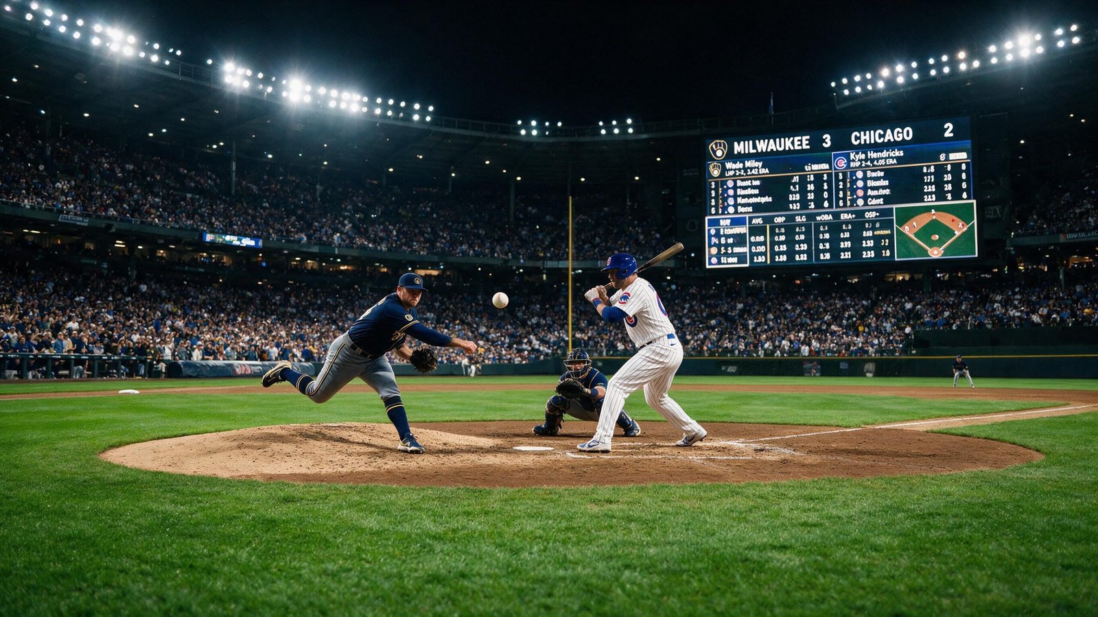 chicago cubs vs milwaukee brewers match player stats