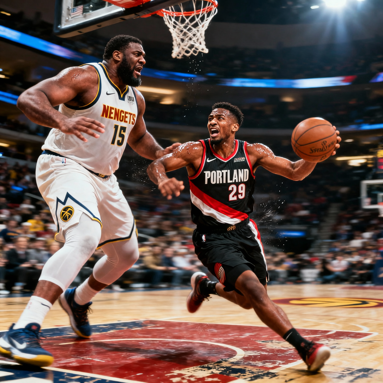 portland trail blazers vs denver nuggets match player stats