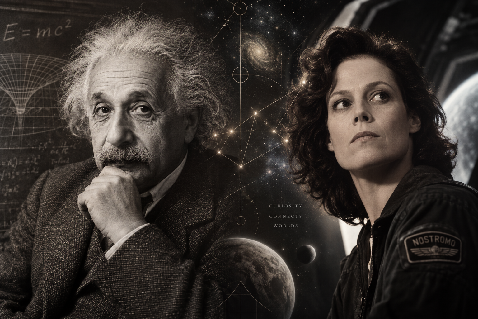 albert einstein and sigourney weaver